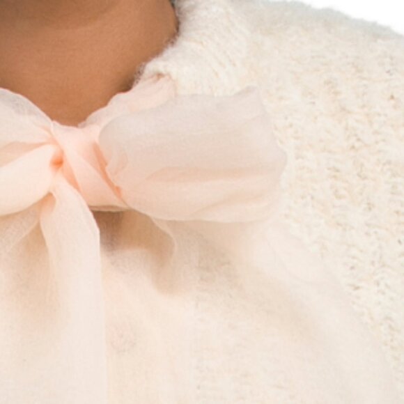 GREIGE Bow Short Sleeve Cardigan - Picture 3 of 3